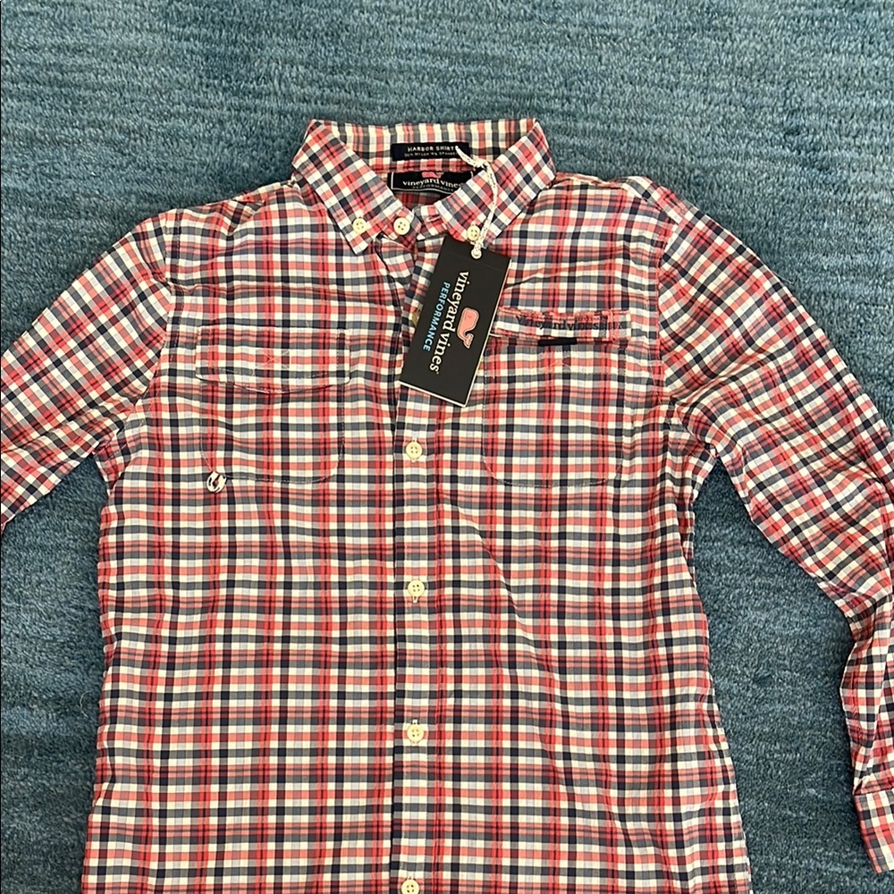 NWT Boys Fishing/Sun Harbor Shirt in Jetty Red